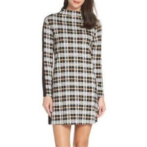 FRENCH Connection Lula Womens Mixed Plaid Dress Size 10 Academia Preppy‎ Fall
